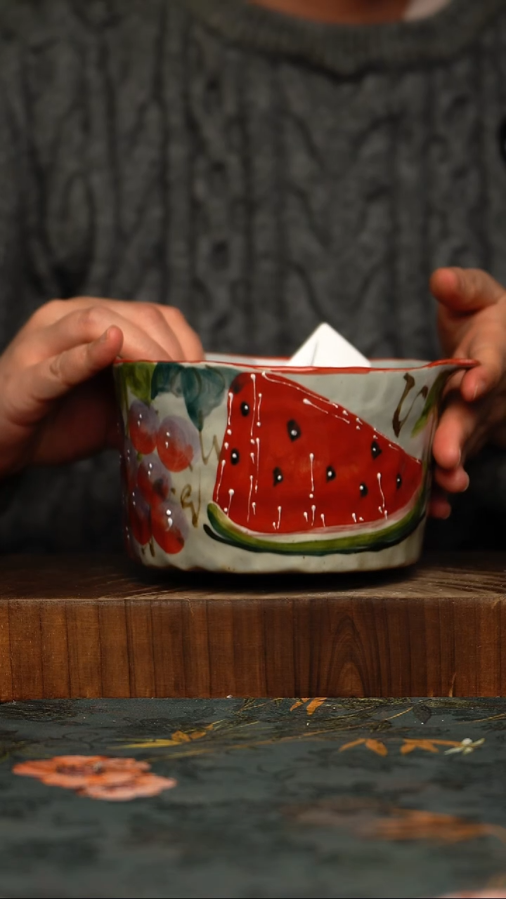 瓷片釉下彩手工手绘同款