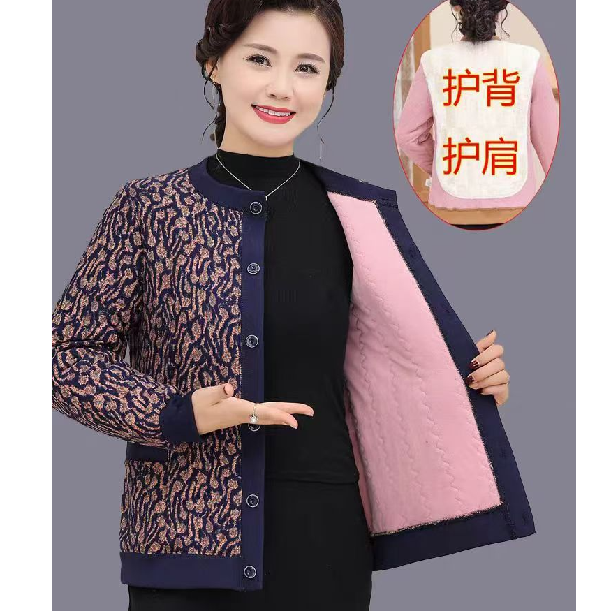 潮品花衣女棉服外套加绒护背棉服 6688—1