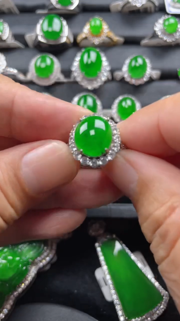 【闪购商品】翡翠戒指银S925镶嵌翡翠