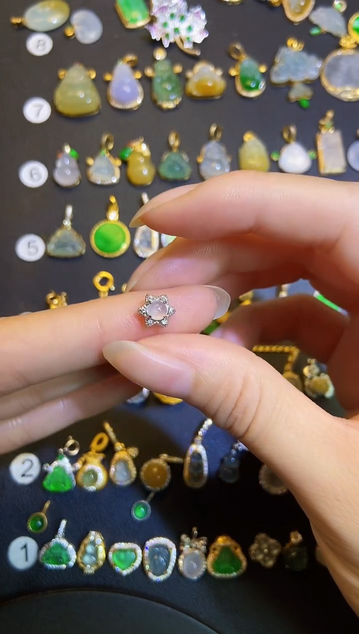 吊坠(不含链)银S925镶嵌翡翠1