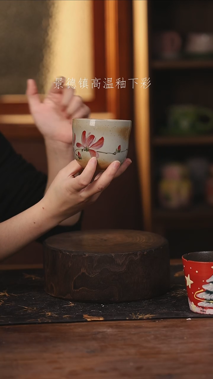 陶瓷景德镇高温釉下手绘陶瓷@L781@