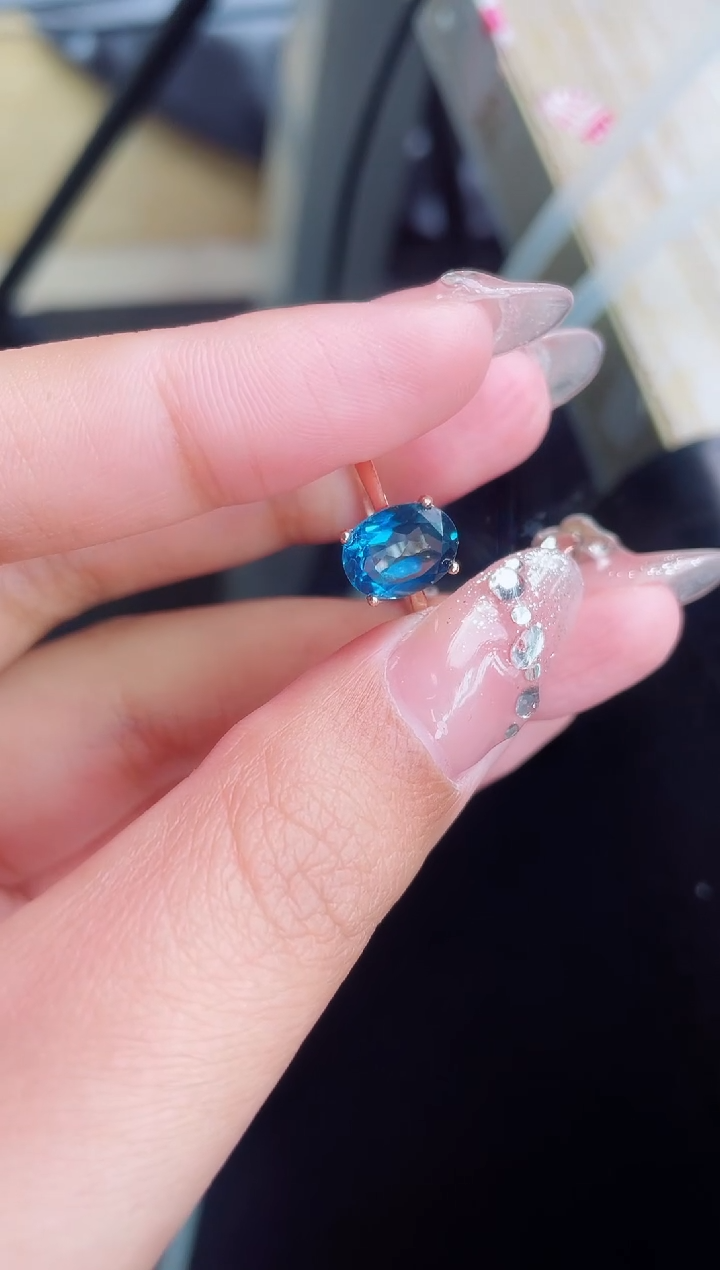 【闪购商品】托帕石戒指银S925镶嵌戒指