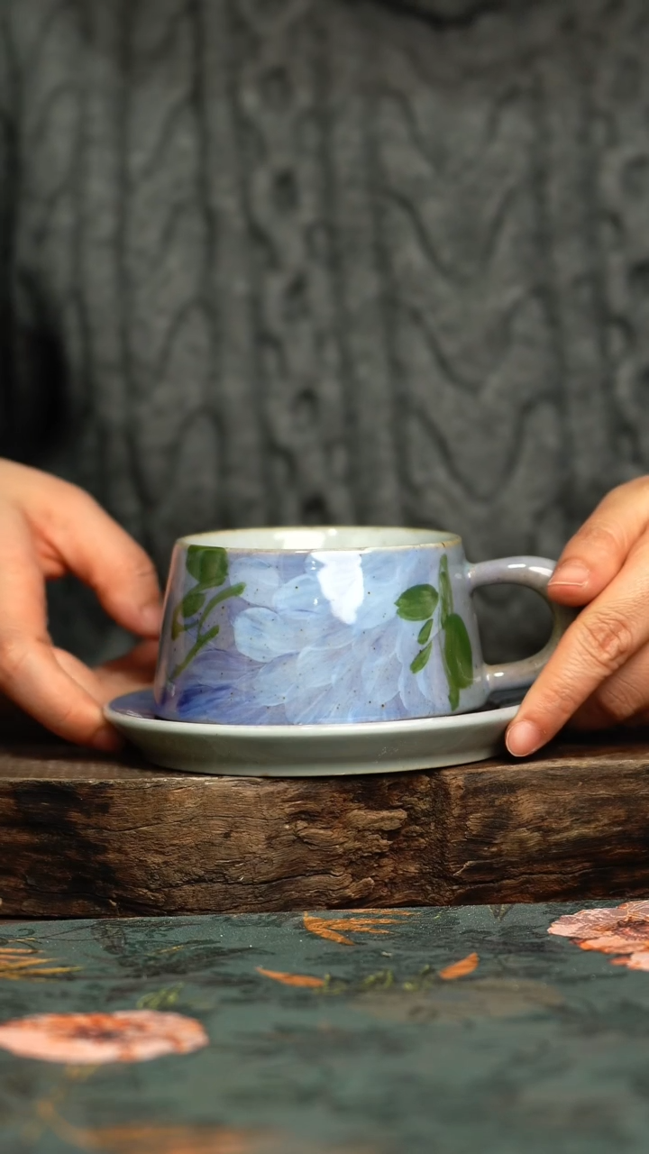 【闪购商品】杯釉下彩手工手绘同款陶器