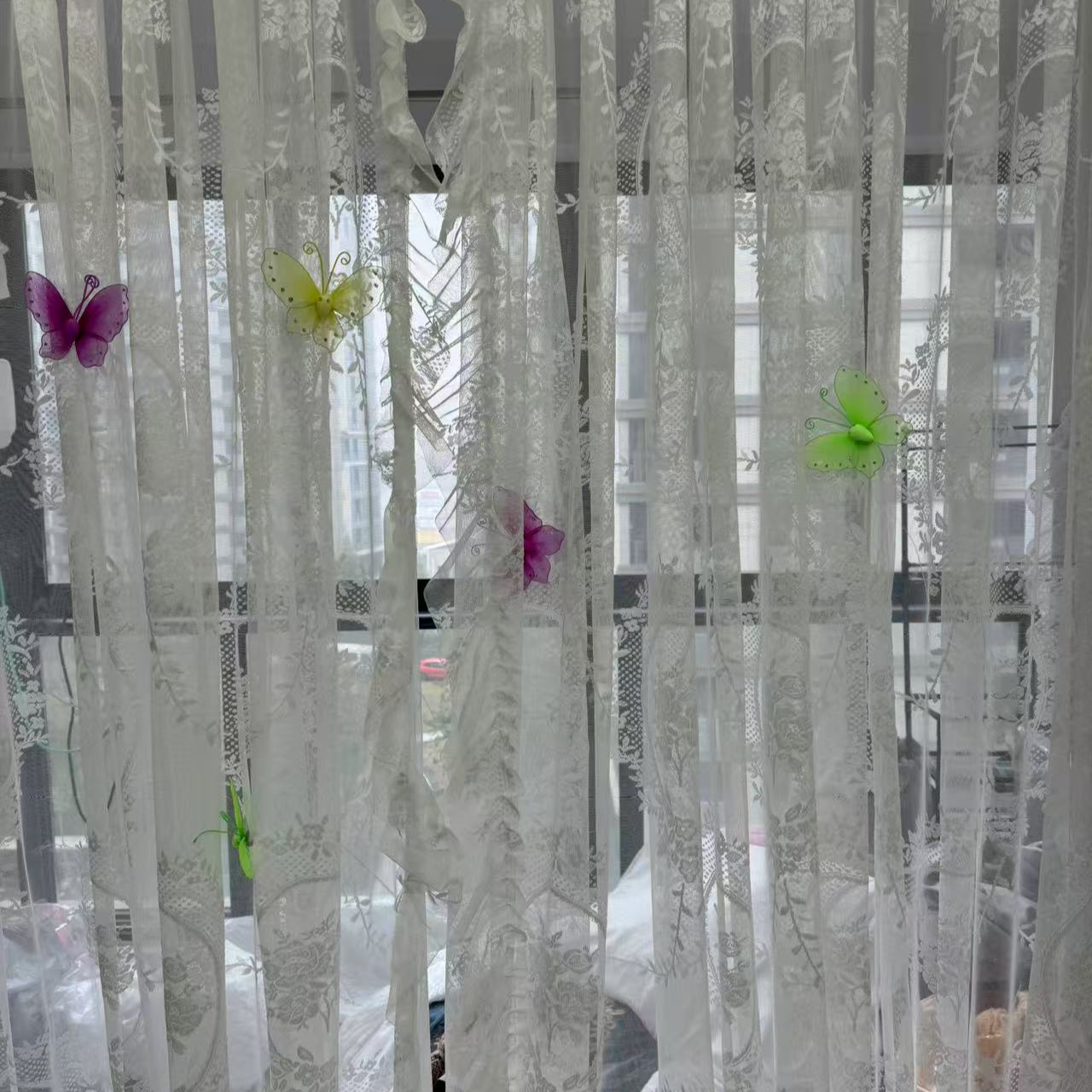 镜中花纱高品质经编纱纯白面料柔软