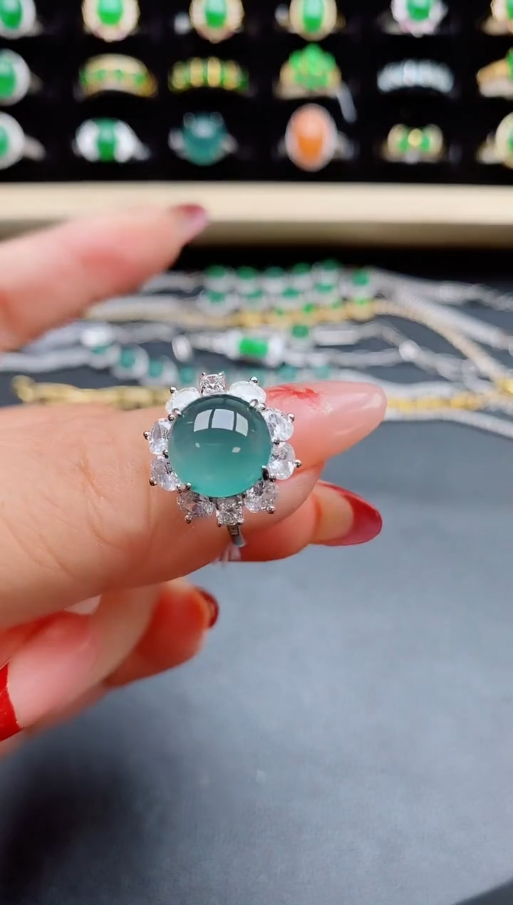 【闪购商品】翡翠戒指银S925镶嵌21321