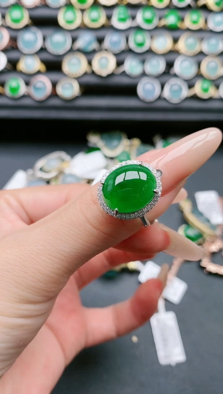 【闪购商品】翡翠戒指银S925镶嵌11111