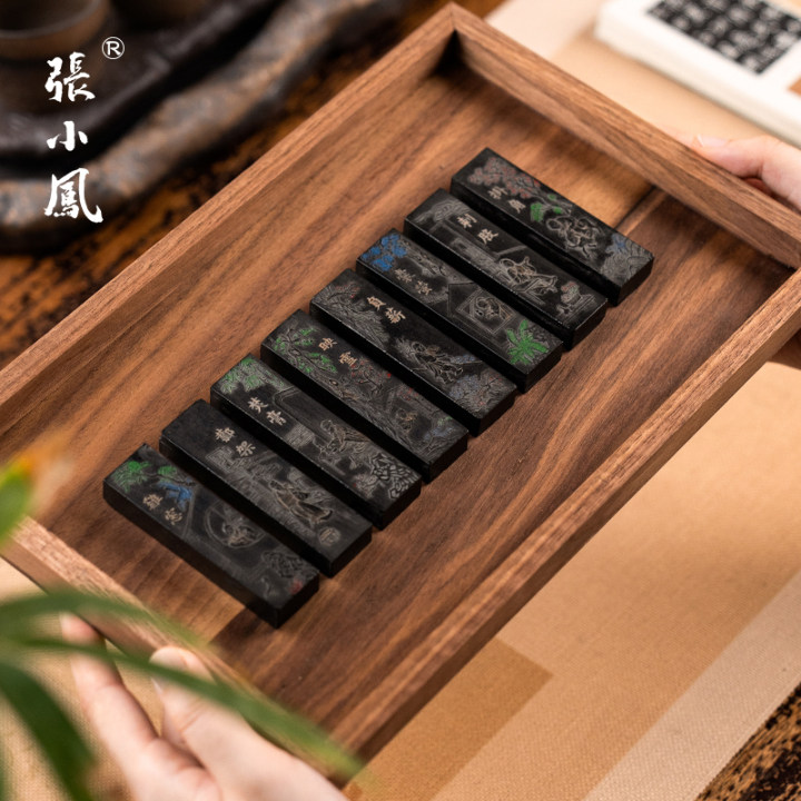 张小凤青云路墨条80年代老墨文房四宝徽墨收藏高档可研磨礼盒送礼