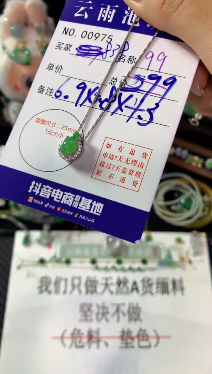 颈饰银S925镶嵌翡翠甄*翡翠