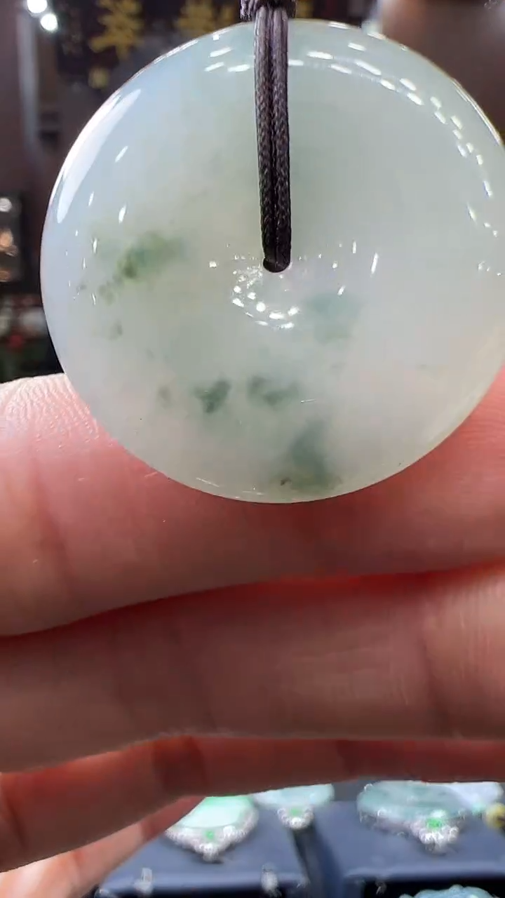 【闪购商品】翡翠挂件未镶嵌平安扣手机挂有纹