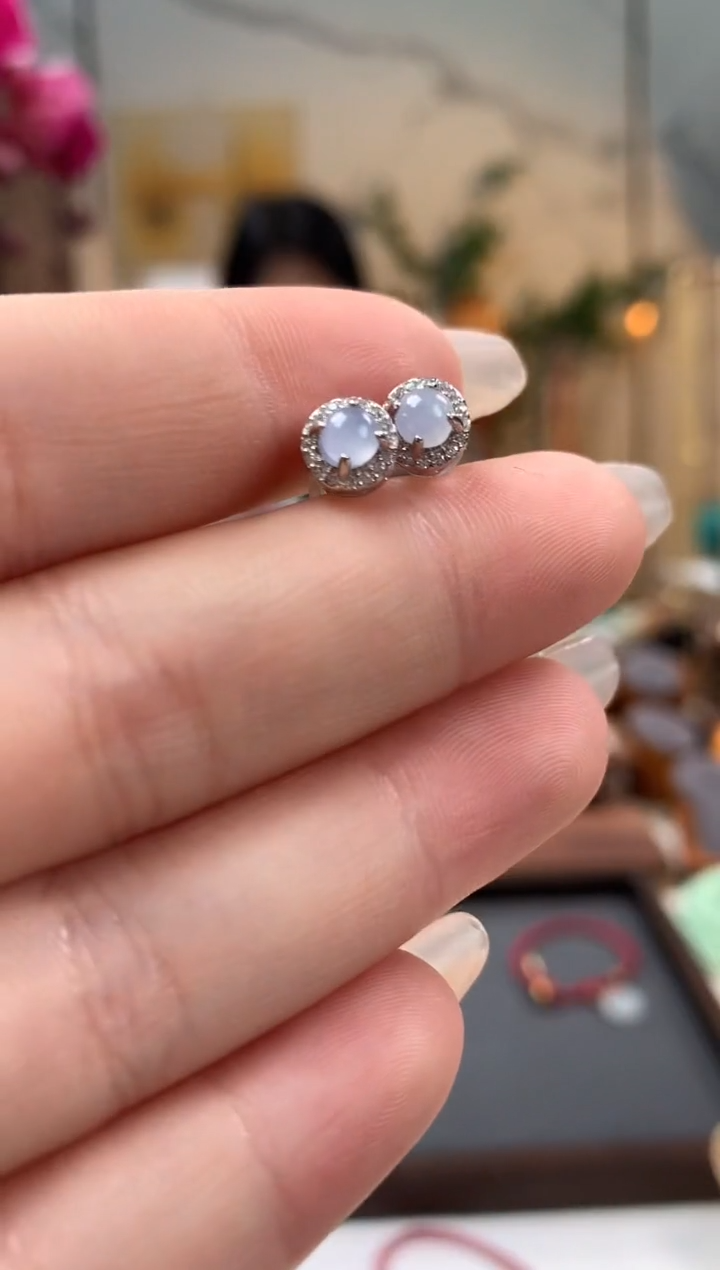 【闪购商品】翡翠耳饰银S925镶嵌耳饰