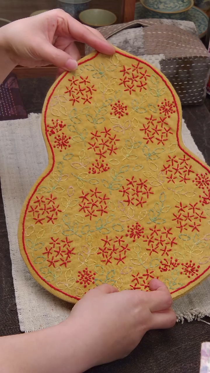 Cici手作刺子绣壶垫杯垫-008