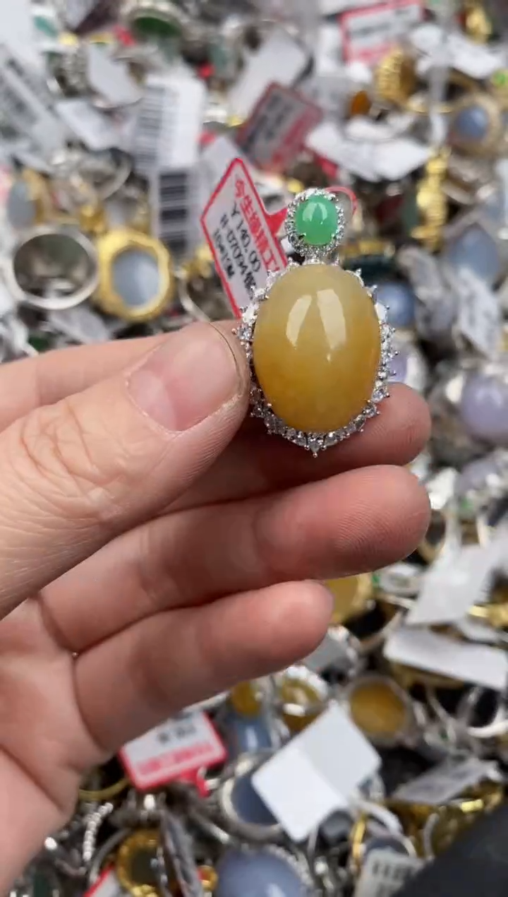 银S925镶嵌戒指翡翠13   3