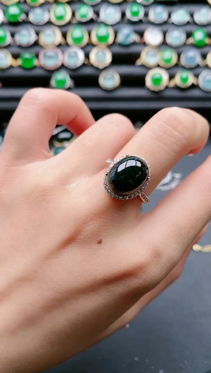 【闪购商品】翡翠戒指银S925镶嵌1111