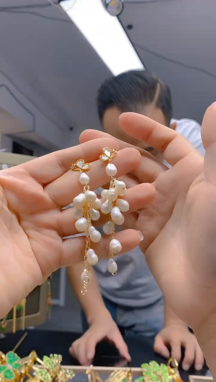 【闪购商品】淡水珍珠耳饰合金0273珍珠饰品