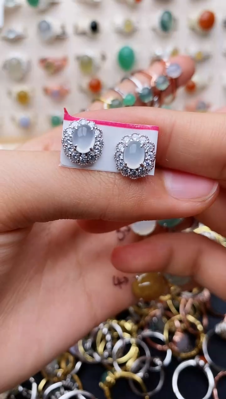 【闪购商品】翡翠戒指银S925镶嵌缅甸翡翠