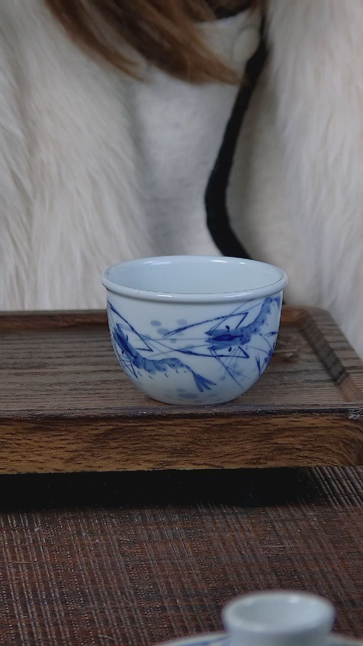 【闪购商品】折葵非器手工手绘虾趣缸杯