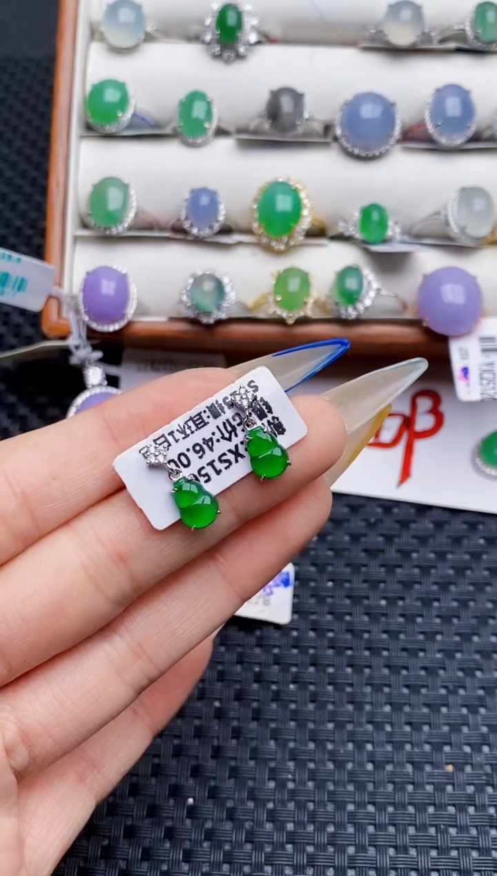 银S925镶嵌戒指翡翠5454