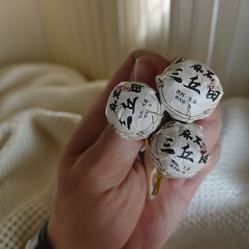 2023年麻黑三丘田混采普洱生茶龙珠M22号