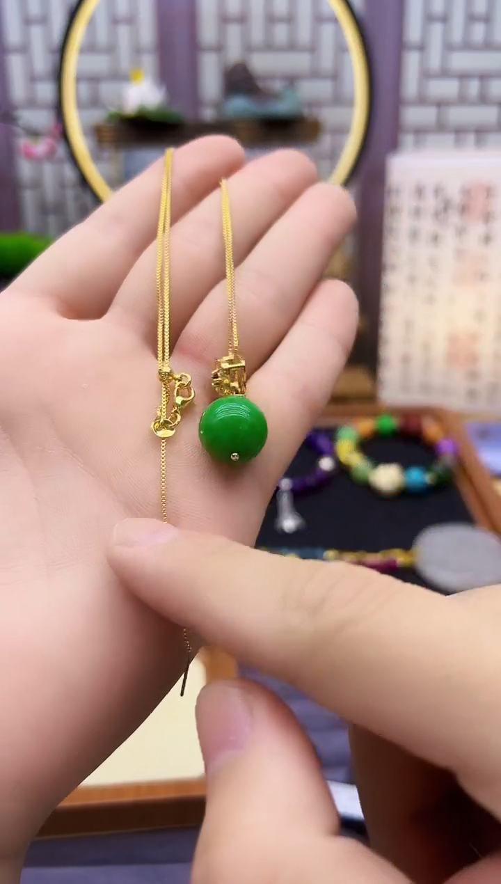 翡翠14K金镶嵌吊坠(赠链)D104