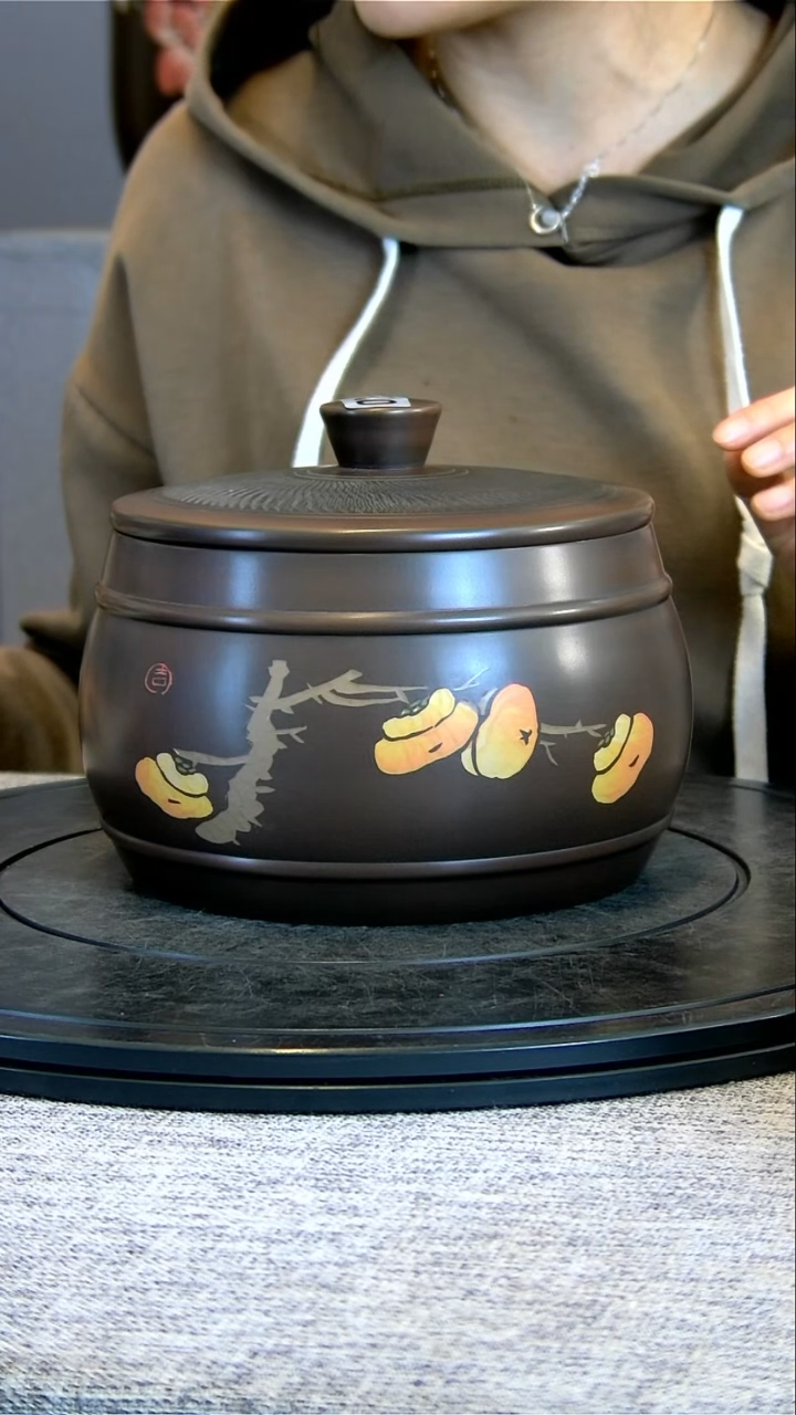 【闪购商品】建水全手工紫陶茶罐精精磨002