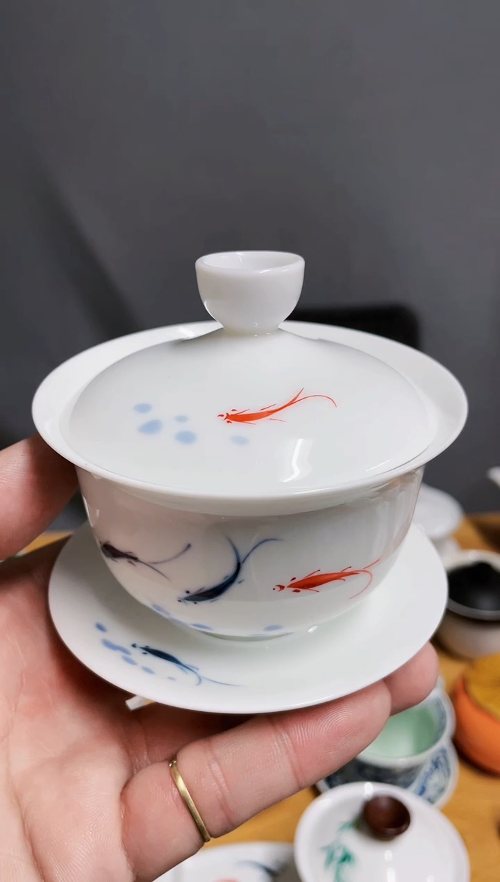 【闪购商品】【瓷心匠物】直播间福利鱼元宝盖碗