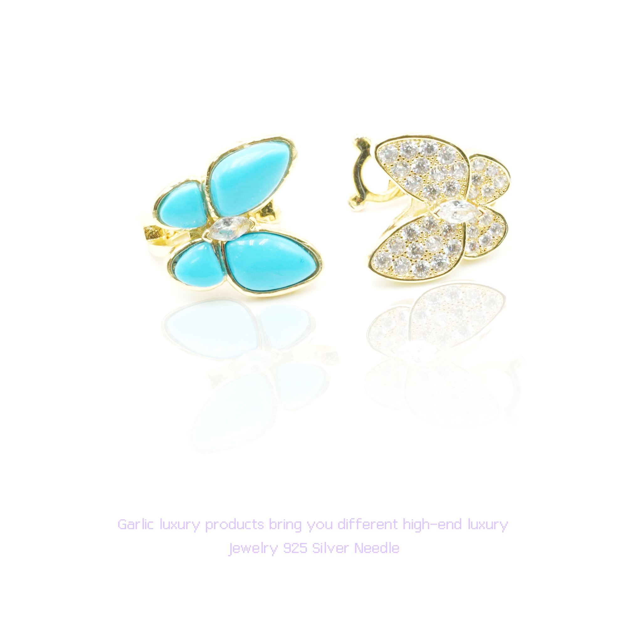 铜合金合成锆石耳饰 设计师款AB款耳饰~4027