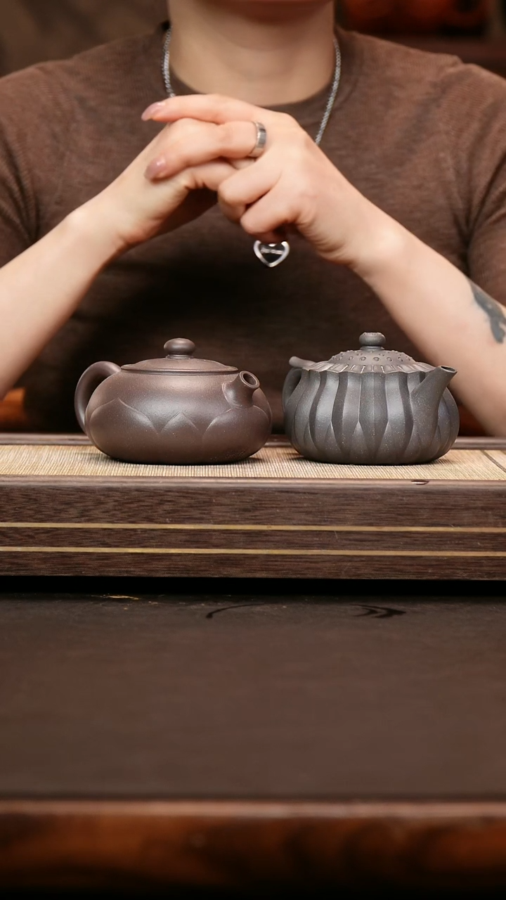 茶壶紫砂天青泥 菊蕾 老付+四号井底槽清 禅莲系列2 王欢欢