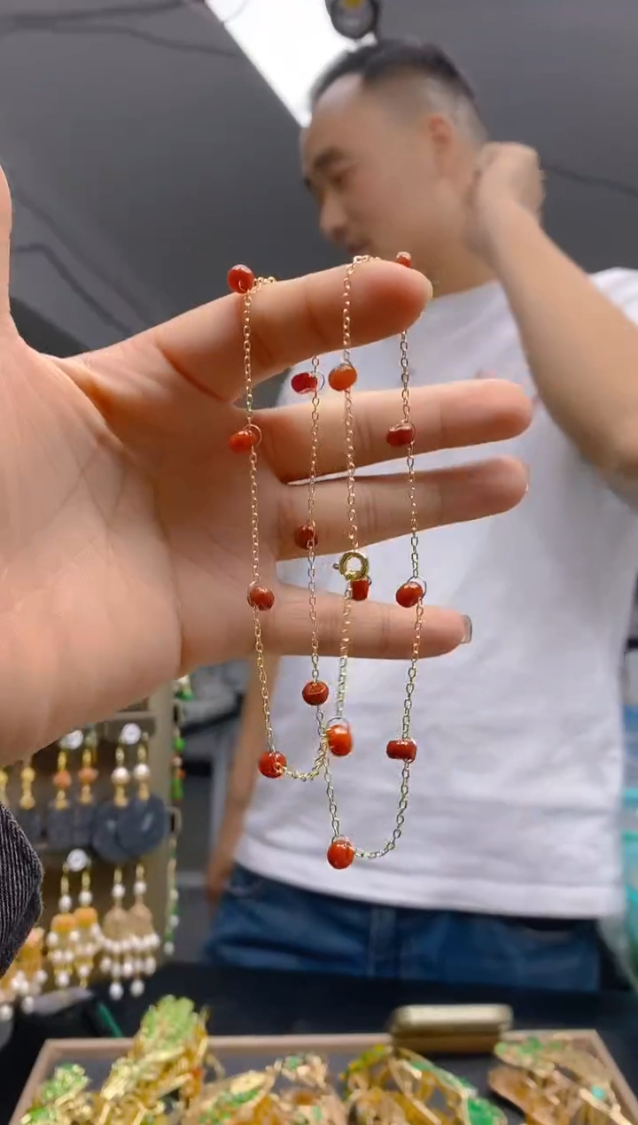 【闪购商品】翡翠耳饰合金0439翡翠锁骨链