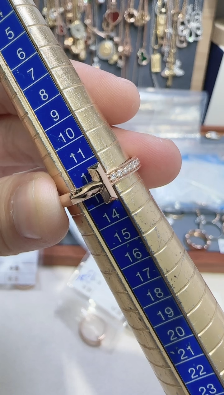 【闪购商品】天然钻石戒指/指环18K金镶嵌戒指13号