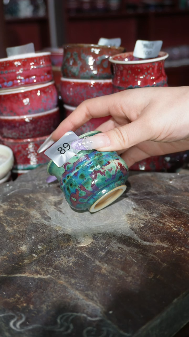 摆件陶精品窑变钧瓷茶器