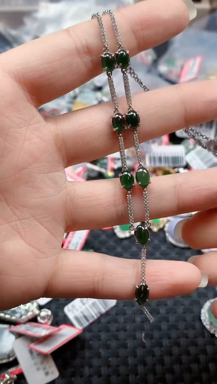 银S925镶嵌戒指翡翠天然A货缅甸翡翠