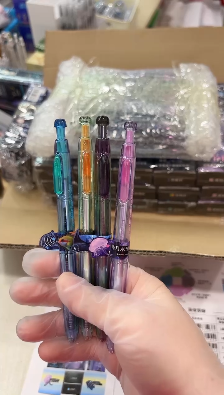 天*兰点石DS-0144A1按动中性笔0.5(黑色)速干44支+15套+2盒(架)