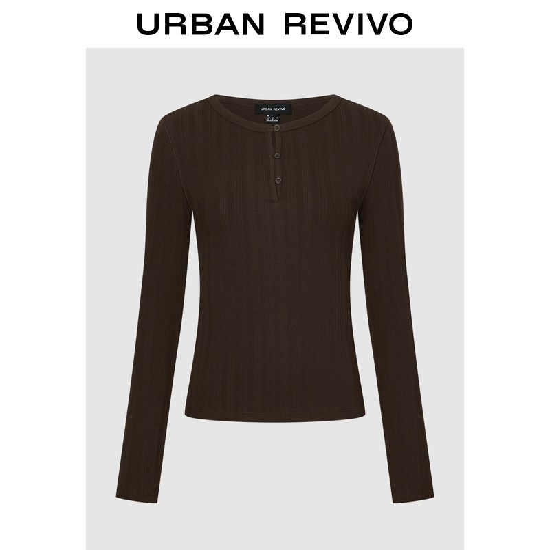 UR2026春季新款女装气质简约纯色舒适百搭T恤UWM460018