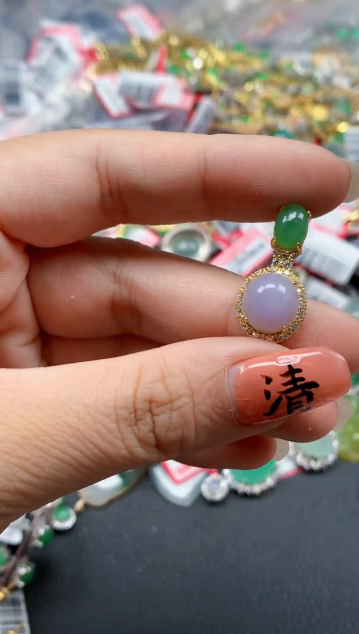 银S925镶嵌戒指翡翠天然A货缅甸翡翠