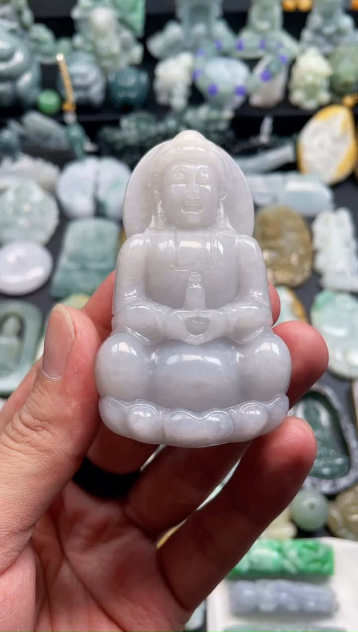颈饰未镶嵌翡翠9  天然翡翠a货  观音