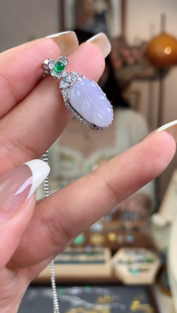 翡翠银S925镶嵌吊坠(不含链)吊坠