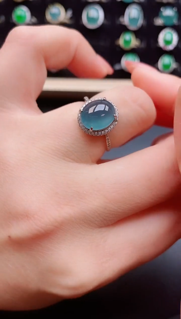 【闪购商品】翡翠戒指银S925镶嵌12112