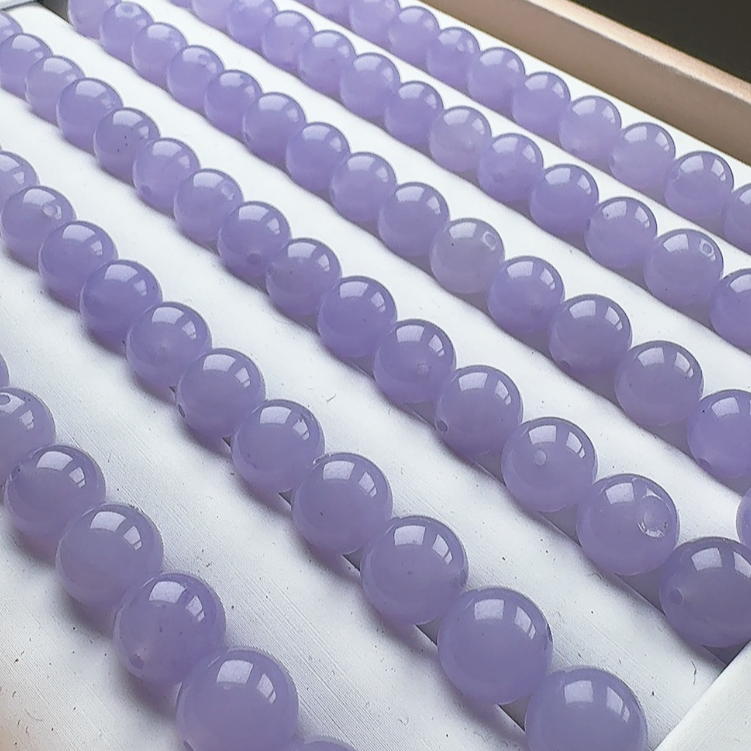 天然缅料A货  10mm左右茄紫单珠 多样性发