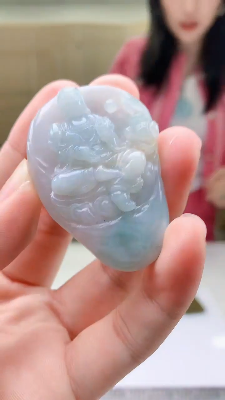 【闪购商品】定制翡翠未镶嵌4852bb-毛货挂件38