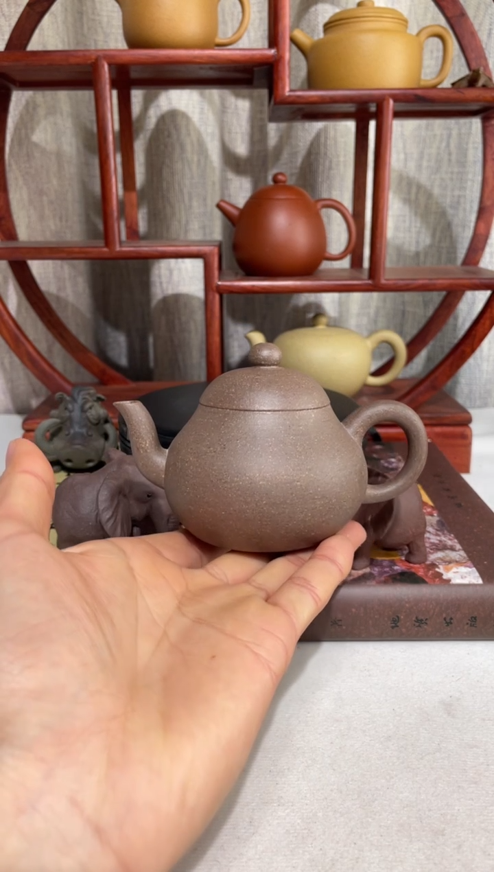 【闪购商品】紫砂茶壶全手大水潭清灰紫手工泥梨形140cc