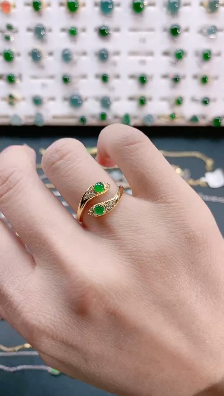 【闪购商品】翡翠戒指银S925镶嵌天然翡翠