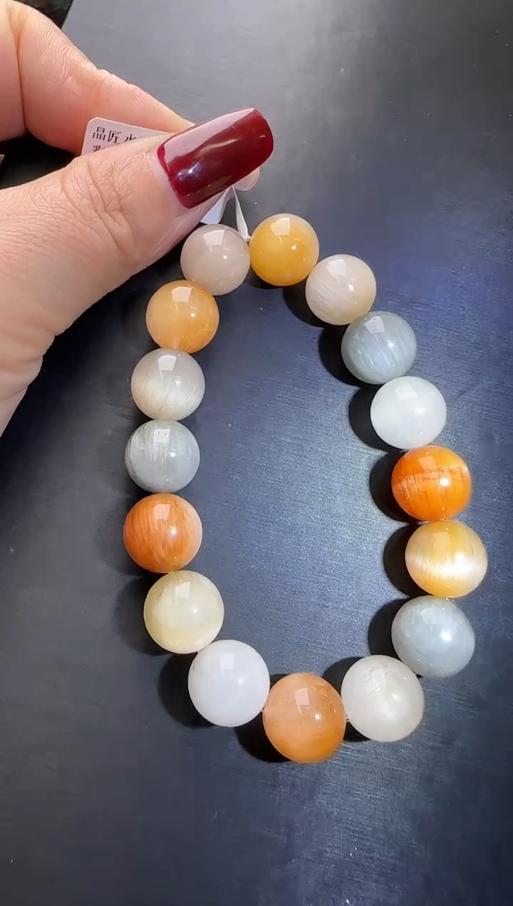 【闪购商品】水晶手串未镶嵌彩兔毛手串12m+ M30503