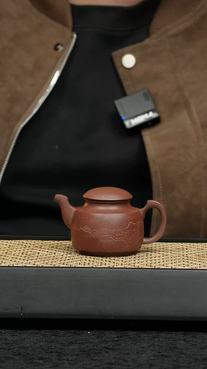 茶壶紫砂五堂 石朴-刻