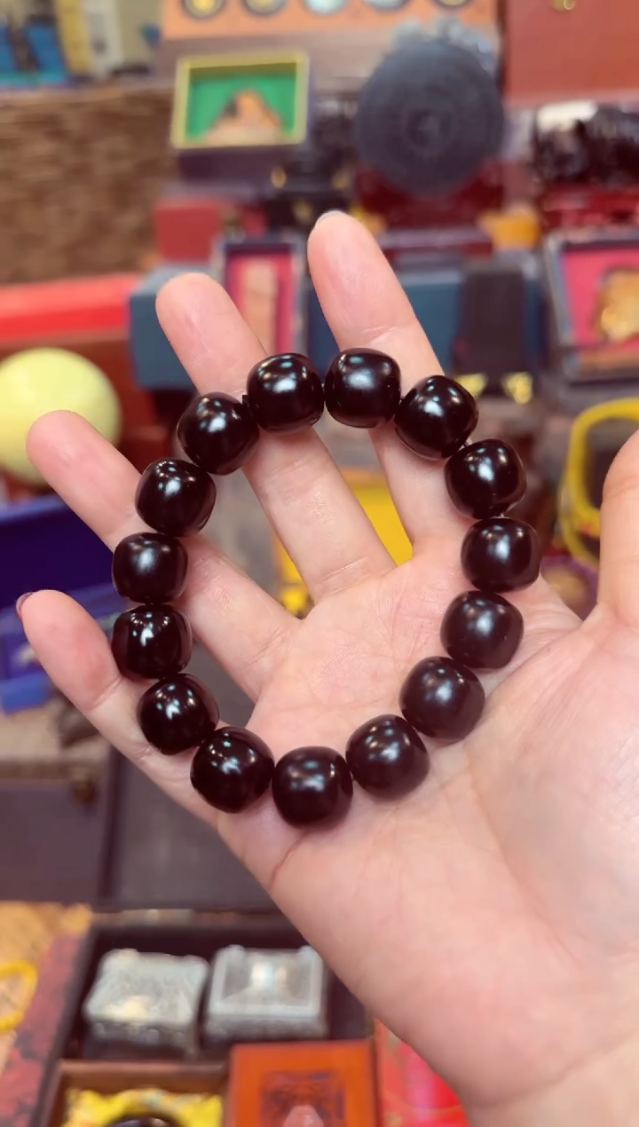 【闪购商品】黑羊脂  桶珠手串  墨