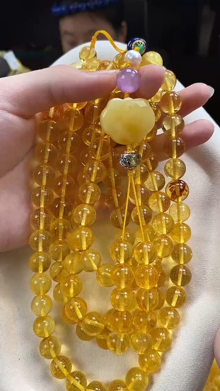 琥珀颈饰未镶嵌项链