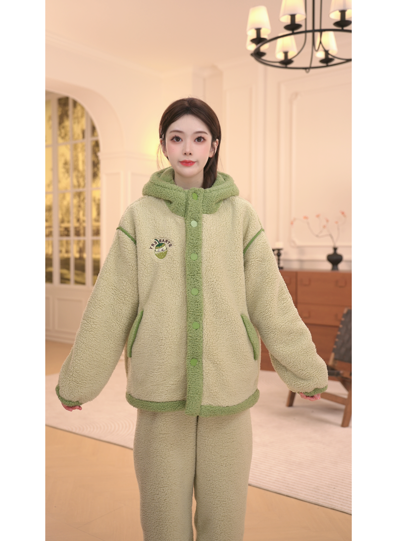DM【蛋糕熊】高定冬款墩墩绒加厚家居服套