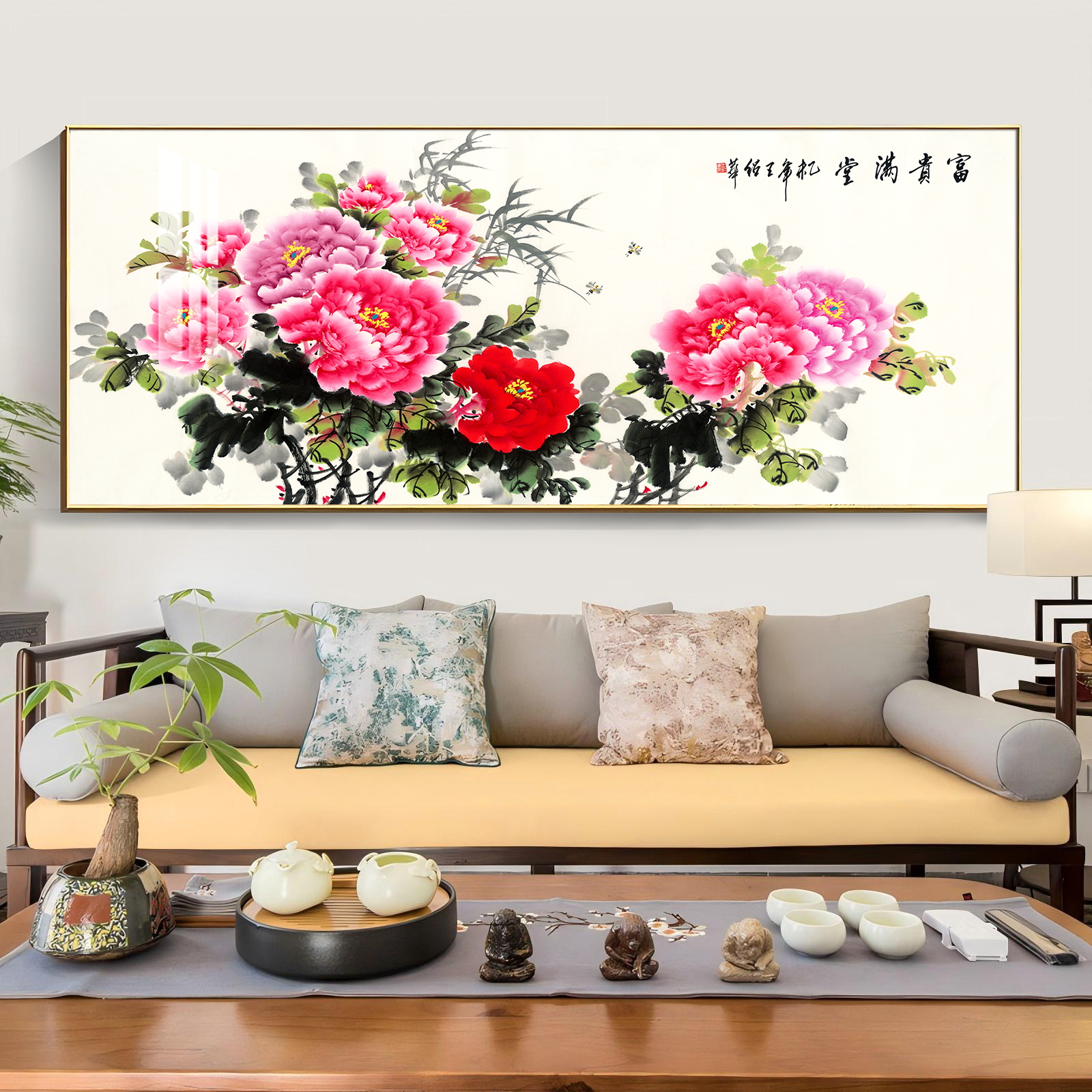 【K18清货价【240*90CM尺寸黑色边框】客厅餐厅办公室卧室通用装饰画