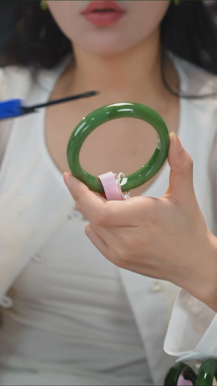 和田玉未镶嵌手镯11【柚子来啦】和田玉拍一发一58