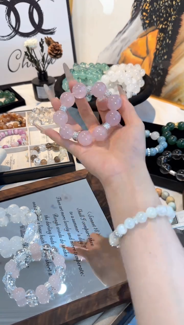 水晶手串未镶嵌18mm马粉