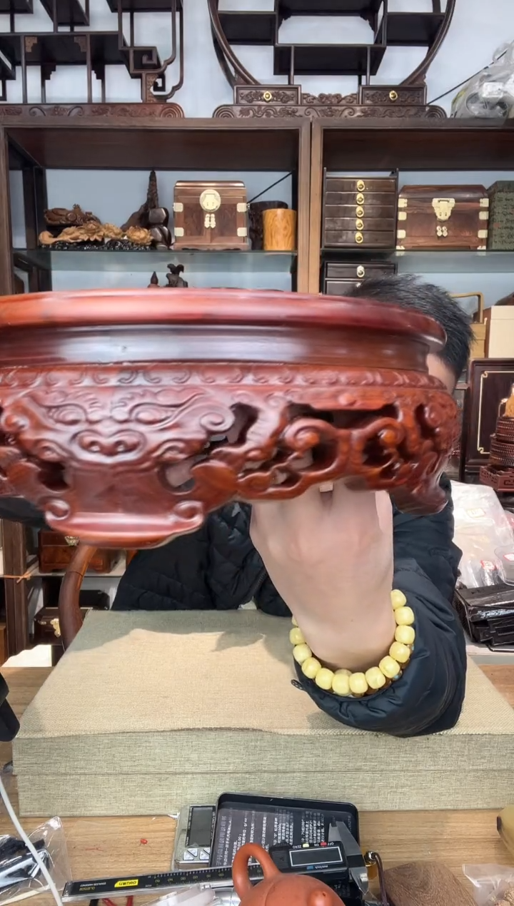 乌木类书架522非酸雕刻虎头底座21公分  库存微瑕